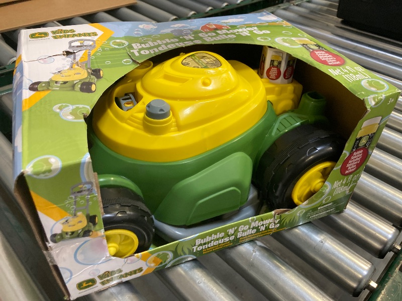 Photo 1 of John Deere Bubble Lawn Mower for Toddlers, Bubble Blowing Machines, Indoor and Outdoor Gardening Toy, Birthday, Party Favor for Preschool Girls and Boys, No Batteries Required, 2+