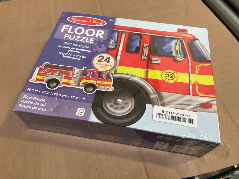 Photo 1 of Melissa & Doug Fire Truck Jumbo Jigsaw Floor Puzzle (24 pcs, 4 feet long) - FSC Certified