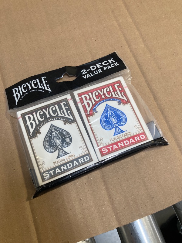 Photo 1 of Bicycle Rider Back Playing Cards, Standard Index, Poker Cards, Premium Playing Cards, Red & Black, 2 Count (Pack of 1)