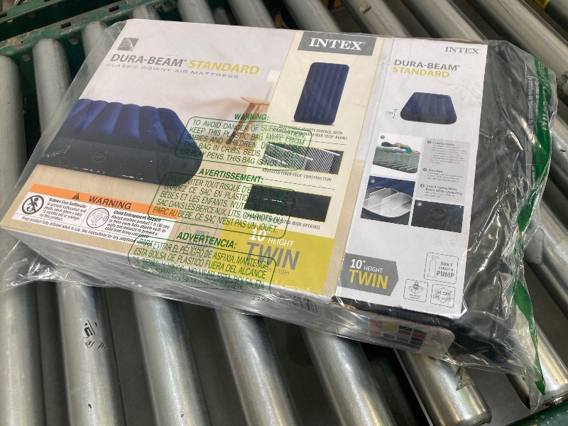 Photo 1 of Intex 64757E Dura-Beam Standard Downy Air Mattress: Fiber-Tech - Twin Size - 10in Bed Height - 300lb Weight Capacity - Pump Sold Separately