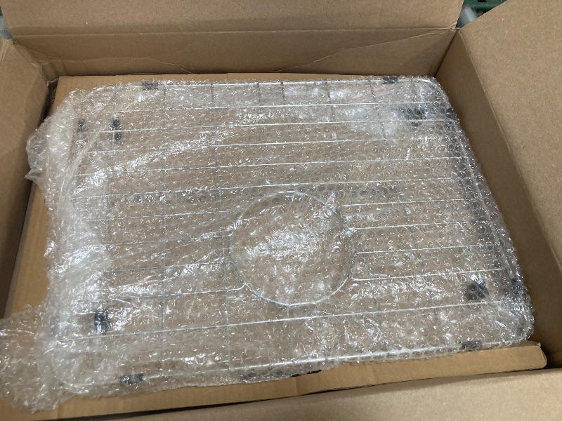 Photo 1 of MONSINTA Kitchen Sink Grid and Sink Protectors, Stainless Steel Sink Grids for Bottom of Kitchen Sinks, 17 3/4" x 13 11/16" with Rear Drain for Single Sink Bowl, Sink bottom grid