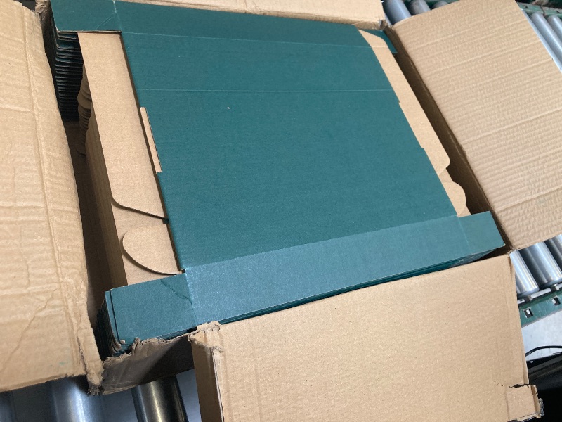 Photo 1 of 25 Pack Small Green Corrugated Cardboard Mailer Boxes - 13 x 10 x 2 Inch, Ideal for Packaging, Gift Boxes, Party Decorations
