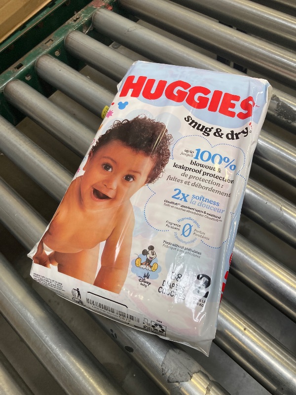 Photo 1 of Huggies Size 2 Diapers, Snug & Dry Baby Diapers, Size 2 (12-18 lbs), 38 Count