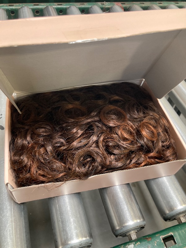 Photo 1 of Flufymooz Curly Wig with Bangs for Black Women, 20 Inch Almond Brown Curly Gorgeous Shag Hair Wig, Kinky Curls with Wispy Bangs Heat Resistant Soft Synthetic Wig for Women Party Cosplay
