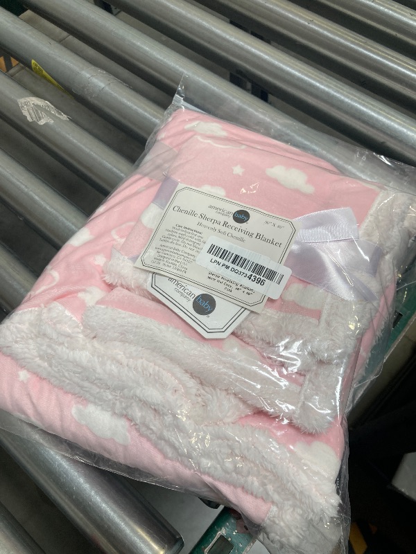 Photo 1 of American Baby Company Heavenly Soft Chenille Sherpa Blanket Set, 3D Pink Cloud, for Girls