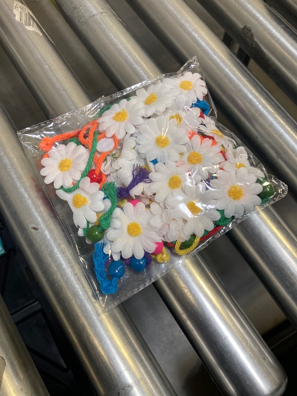 Photo 1 of GENBREE Boho Daisy Headband Rainbow Braided Headpiece Summer Beach Tassel Hairband Floral Hippie Hair Accessories for Women and Girls (Multi-colored)