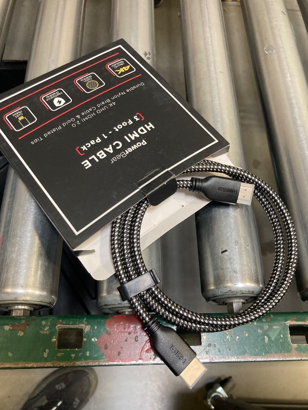 Photo 1 of PowerBear 4K HDMI Cable 3 ft | High Speed Hdmi Cables, Braided Nylon & Gold Connectors, 4K @ 60Hz, Ultra HD, 2K, 1080P, ARC & CL3 Rated | for Laptop, Monitor, PS5, PS4, Xbox One, Fire TV, & More