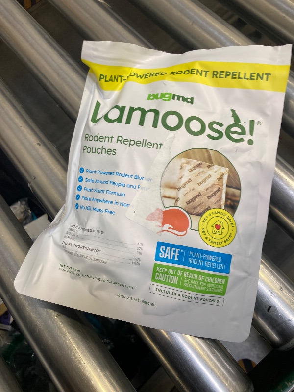 Photo 1 of BugMD Vamoose Rodent Repellent Pouches (1 Pack, 4 Pouches) – Plant-Powered Rat Repellent, Mouse Deterrent, Indoor & Outdoor Mice Repellent, Best Mouse Repellent, Natural Rat & Mouse Repellent