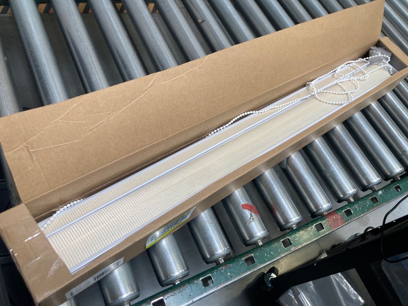 Photo 1 of JIANGPIN TEXTILE Zebra Blinds Windows Blinds Roller Shades Privacy Light Filtering Blackout Shades(Maximum Height 72inch,Cream, Width 32 inch)