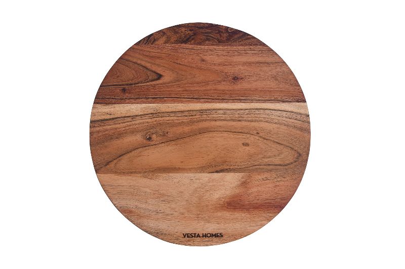 Photo 1 of Vesta Homes Large Wooden Round Chopping Board, Cutting/Serving Board, Charcuterie, and Cheese Board for Kitchen | Natural Acacia Wood | 15 * 15 * 1 Inches | Handcrafted in India