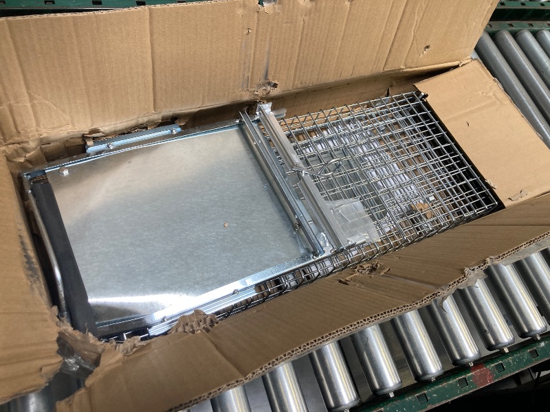 Photo 1 of 32" Humane Animal Cage Trap, Live Animal Cage Trap, Folding Animal Trap for Stray Cats, Raccoons, Rabbits, Skunks, Moles, Groundhogs and Armadillos up to 17 lbs