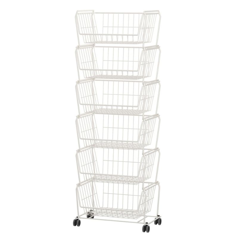 Photo 1 of Stackable Metal Storage Carts, Dual Use Shelf for Kitchen Fruit Vegetable