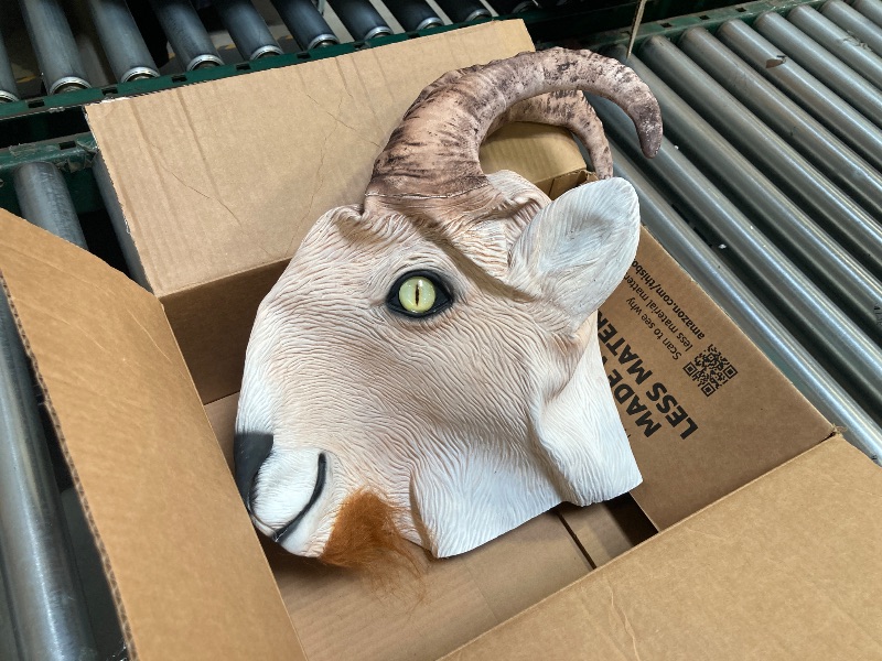 Photo 1 of Goat Sheep Mask Animal Head Mask Halloween Adult Sized Latex Rubber Antelope