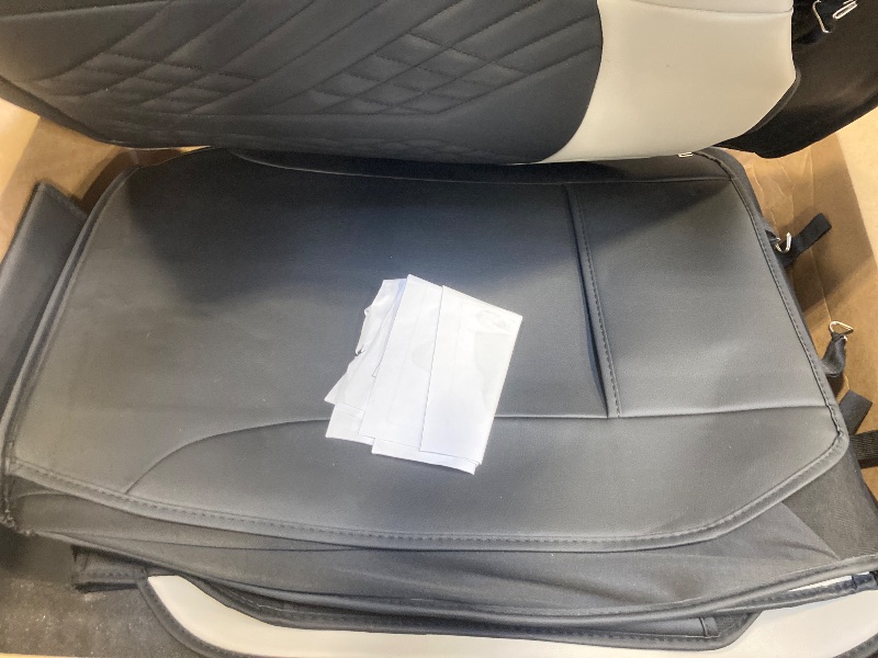 Photo 1 of GREY/BLACK AUTOMOTIVE SEAT COVERS, FRONT/BACK SEAT, UNKNOWN MAKE AND MODEL FITMENT