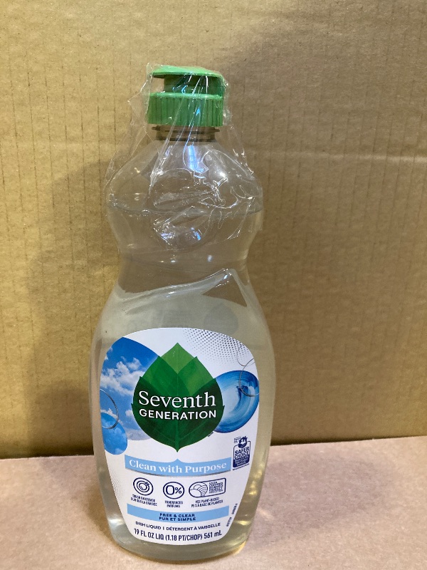 Photo 1 of Seventh Generation Dish Liquid Soap Free & Clear liquid soap Dishwashing Soap Dish Soap for sensitive skin 19 oz