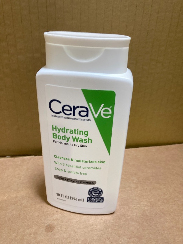 Photo 1 of CeraVe Body Wash for Dry Skin, Moisturizing Body Wash with Hyaluronic Acid and Ceramides, Paraben, Sulfate & Fragrance Free, 10 Ounce