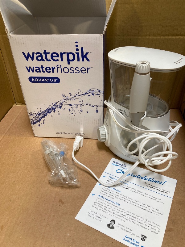 Photo 1 of Waterpik Aquarius Water Flosser Professional For Teeth, Gums, Braces, Dental Care, Electric Power With 10 Settings, 7 Tips For Multiple Users And Needs, ADA Accepted, White WP-660, Packaging May Vary