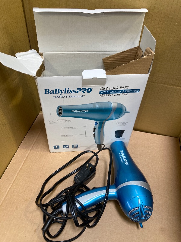 Photo 1 of BaBylissPRO Hair Dryer, Nano Titanium 2000-Watt Blow Dryer, Hair Styling Tools & Appliances, BNT5548