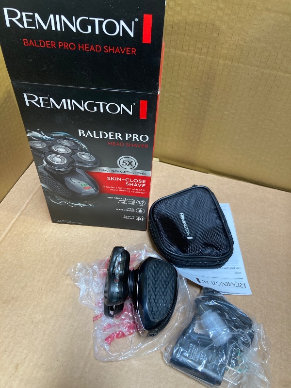 Photo 1 of Remington Balder Pro Electric Razor for Head XR7000A - Premier Wet/Dry Bald Head Shaver, Flex Blades for a Close Shave, Cordless Rechargeable, Effortless Head Shaving with Precision Dual Track Heads