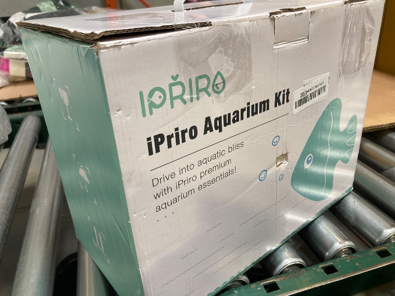 Photo 1 of iPriro 3 Gallon 12.6” L Fish Nano Glass Aquarium, with Separator Plate for Betta, Multi-Functional Square Fish Tank with Filter, LED Light, Black 4mm Glass
