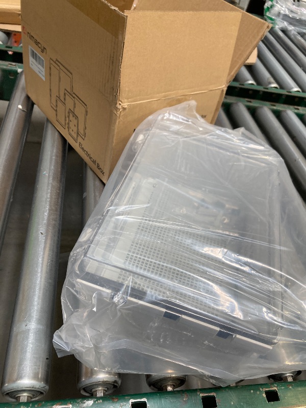 Photo 1 of Animacyn ABS Electrical Junction Box, Ventilated Design, Cable Grommets, IP65 Waterproof Enclosure, Indoor/Outdoor Use with Mounting Panel (Clear Cover, 11.8"x7.9"x5.1")