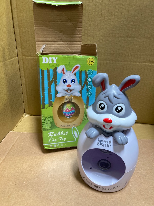 Photo 1 of Easter Gifts for Kids, Easter Egg Decorating Kit, Easter Basket Essentials DIY Coloring Spinner with 8 Colorful Markers & 6 White Eggs, Easter Basket Stuffers/Fillers Bunny Toys for Kids Toddlers