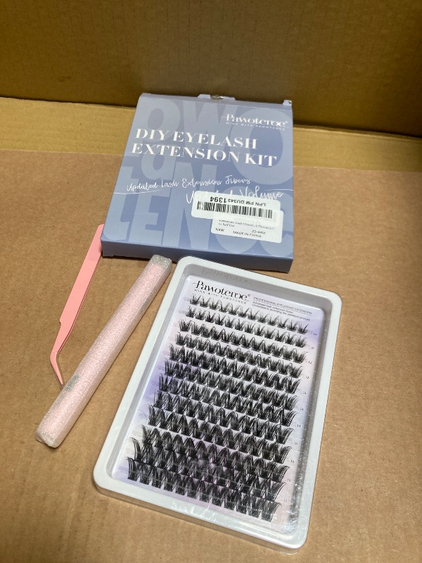 Photo 1 of Pawotence Lash Clusters Kit Wispy Lash Extension Kit 10-18mm Cluster Eyelash Extensions Kit Individual Lashes 144pcs Eyelash Clusters with Lash Bond and Seal, Lash Tweezers for Self Use