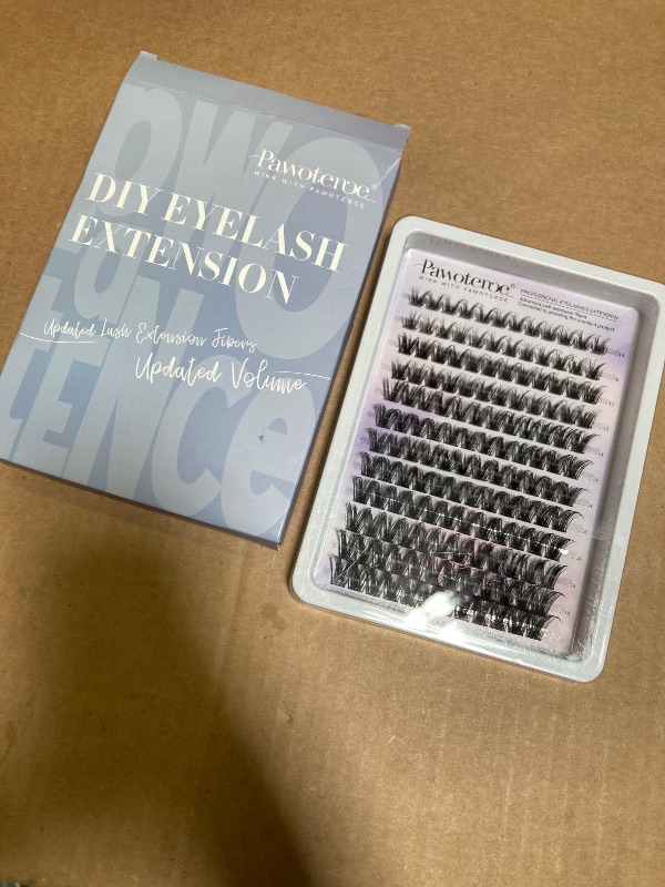 Photo 1 of Pawotence Lash Clusters Wispy Cluster Eyelash Extensions 10-18mm Individual Lashes DIY Cluster Lashes Extension Soft Comfortable Eyelash Clusters with Thin Band