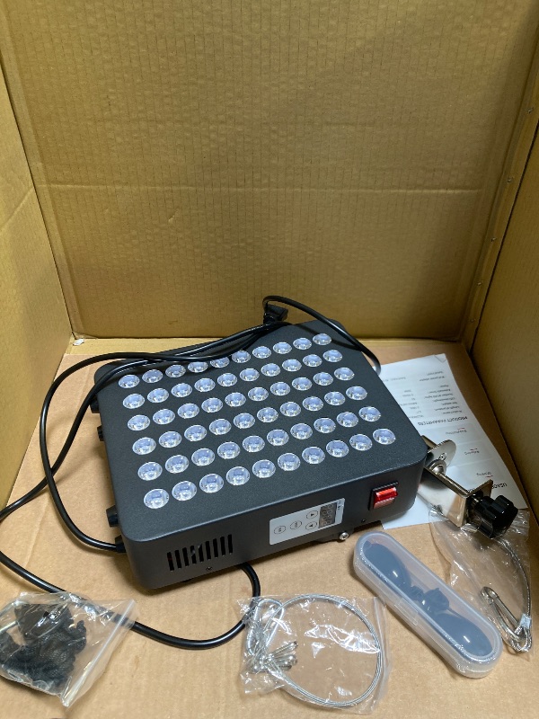 Photo 1 of Red Light Therapy for Body, 660nm 850nm Near Infrared Light Therapy Panel, 60 Dual Chip LED Device with 300W of Power, Ideal for Body, Face, Improve Sleep, Skin Health, Includes Hanging Kit & Handle