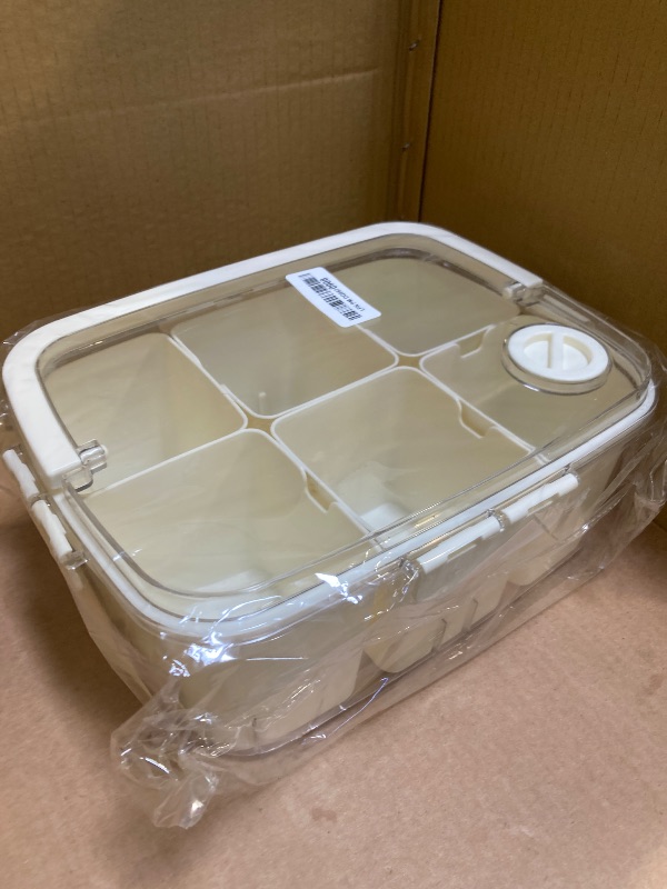 Photo 1 of Splotiva Airtight Fresh Food Storage Container with 6 Removable Compartments, Lid & Handle, for Fridge, Camping, Picnic, for Fruits, Vegetables, Snacks, Nuts, Candy