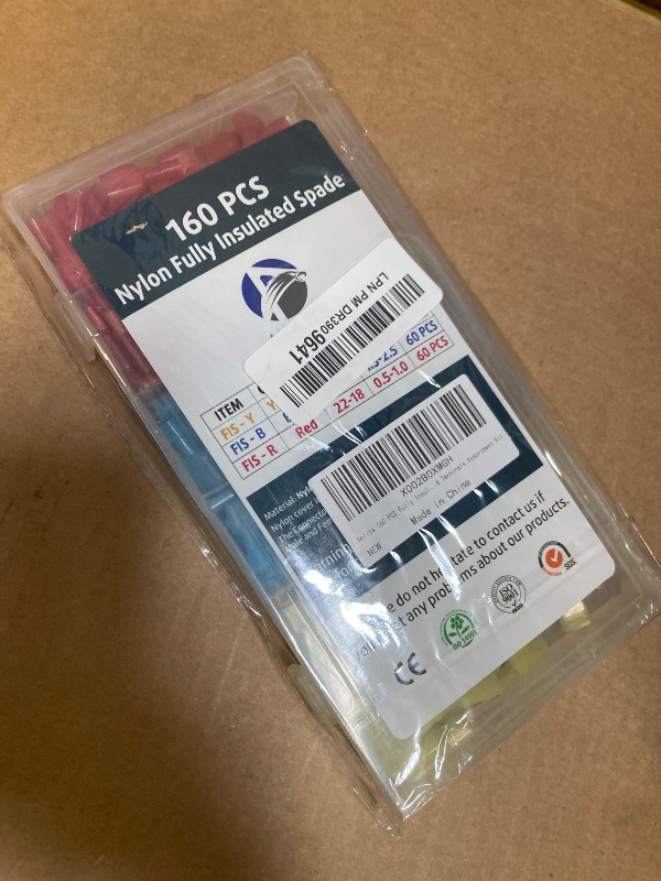 Photo 1 of Amlits 160 PCS Fully Insulated Male & Female Spade Nylon Quick Disconnect Electrical Crimp Cold-Pressed Terminals Assortment Kit