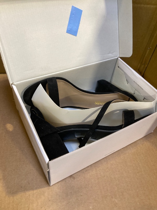 Photo 1 of Size 9--DREAM PAIRS Women's Chunk Low Heel Pump Sandals,Size 9,Black/Suede,Chunk