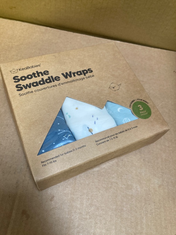 Photo 1 of 3-Pack Organic Baby Swaddle Sleep Sacks - Swaddles for Newborns, Infant 0-3 Months, Baby Girls, Boys, Soft & Snug Newborn Sleep Sack, Nursery Swaddling Blankets (Galaxy)