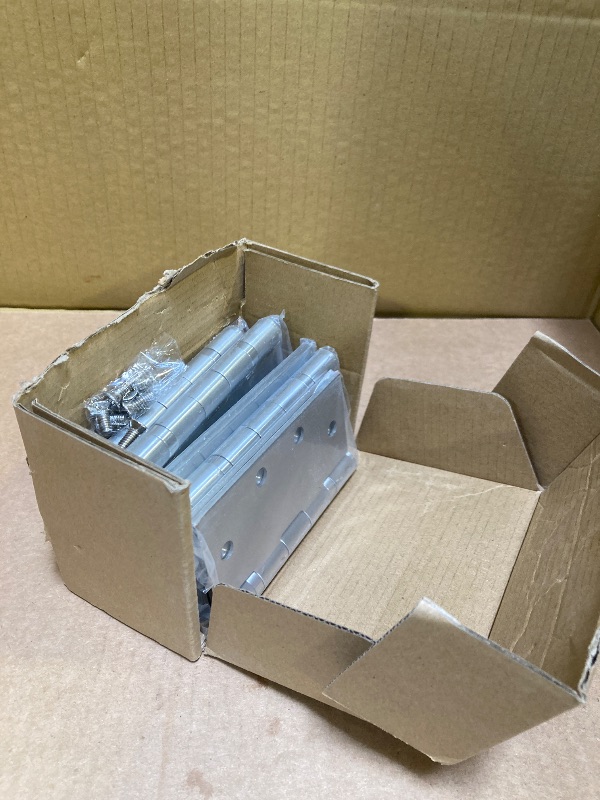 Photo 1 of 6-Pack 4.5 inch X 4.5 inch Silver Heavy Duty Commercial Door Hinge with Silent Steel Plain Ball Bearing,Thickness 3 mm Stainless Steel, Square Corners with 48 Screws, Super Bearing Capacity