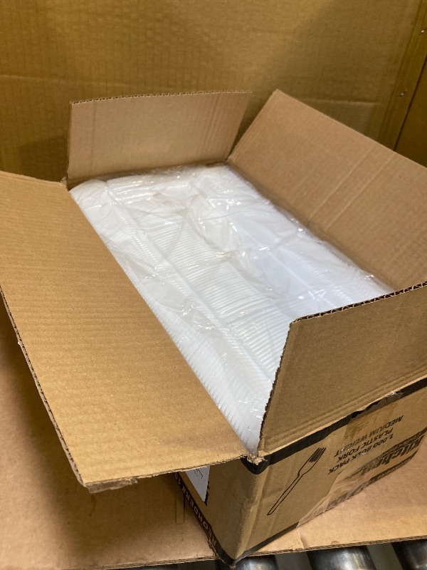 Photo 1 of 1,000 Plastic Disposable Forks Bulk White Medium Weight Disposable Silverware Plastic Cutlery Fork