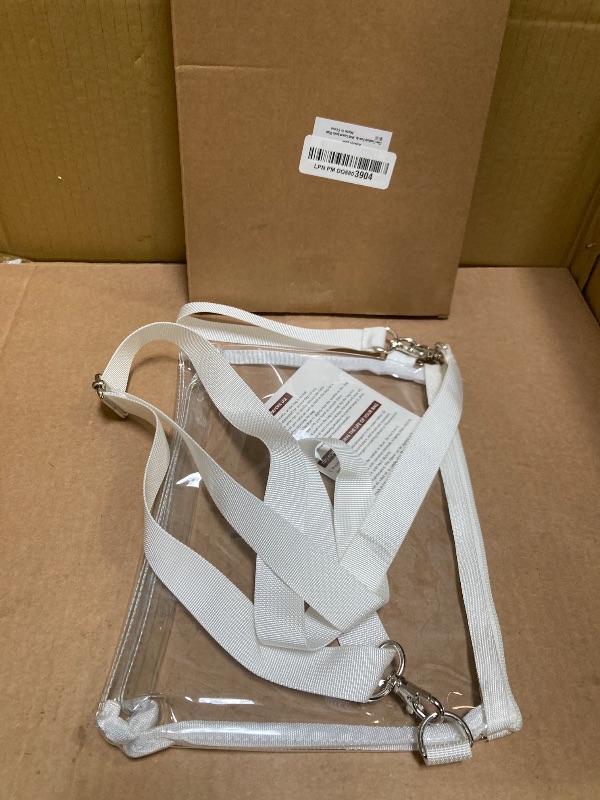 Photo 1 of Bagenius Clear Purse Stadium Approved for Women, Transparent Clear Bag with Removable Straps for Work Festival Sporting Events and Concert - White