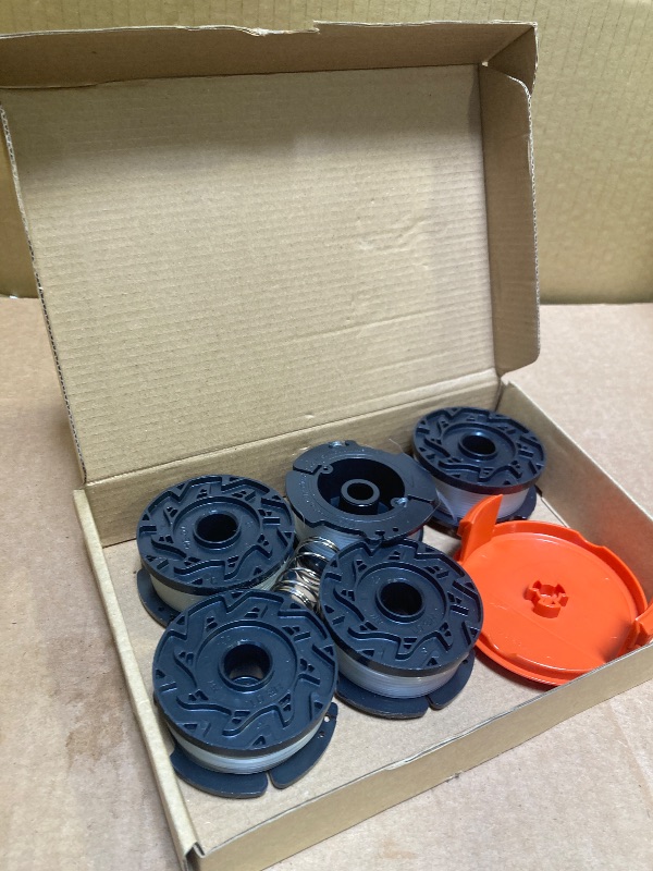 Photo 1 of Af-100  Eater Spool 6+2 Pack 30ft 0.065' Line String Trimmer Replacement Spool for Black+Decker AF+100 String Trimmers, (6 Replacement Spool, 2 Trimmer Cap, 2 Pack Spring)