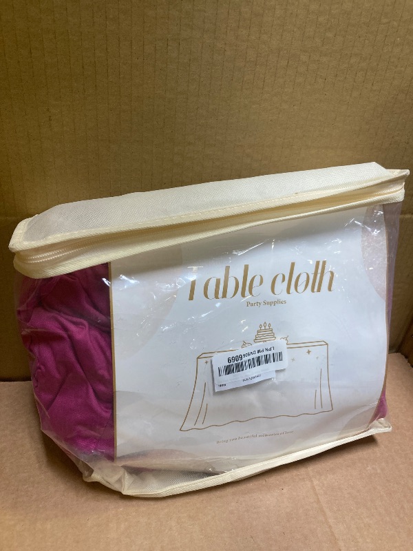 Photo 1 of Hot Pink Spandex Table Clothes for 6 Foot Rectangle Tables, 2 Pack Wrinkle Free Rectangle Table Cloth 6ft Stretch Fitted Tablecloths with Skirt for Parties Weddings Birthday Banquet Baby Shower