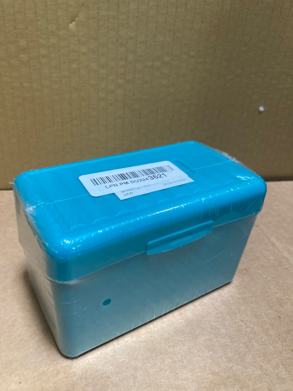 Photo 1 of H4D 3x5 Index Card Holder with 100 Heavyweight Ruled Index Cards and 25 Plastic Dividers, Teal