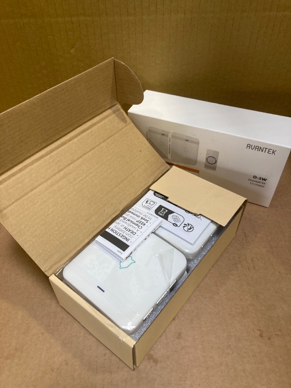 Photo 1 of AVANTEK Wireless Doorbell, D-3W Waterproof Door Chime Kit Operating at over 1300 Feet with 2 Plug-In Receivers, 52 Melodies, CD Quality Sound and LED Flash