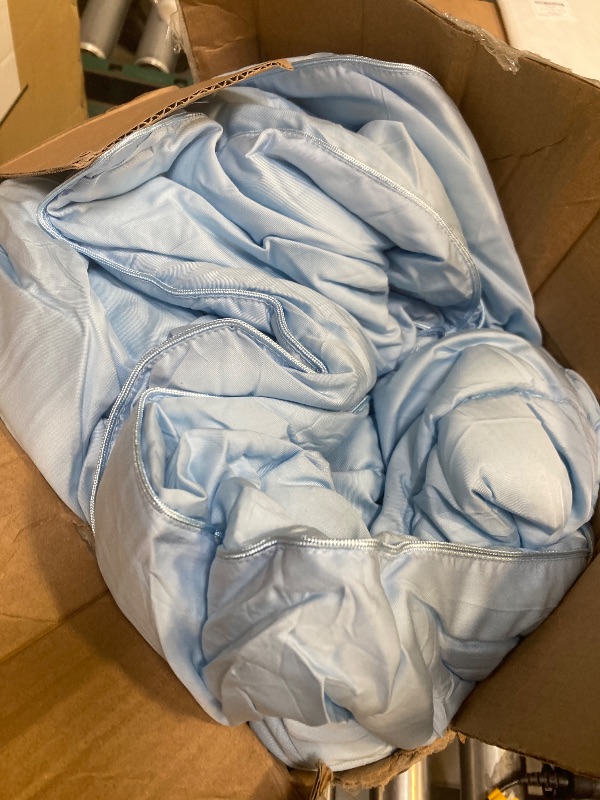 Photo 1 of 100% Viscose Made from Bamboo Comforter for Hot Sleepers- Soft Breathable Silky Duvet Insert Full Size-with Corner Tabs- All Season Comforter (86"x82", Light Blue)