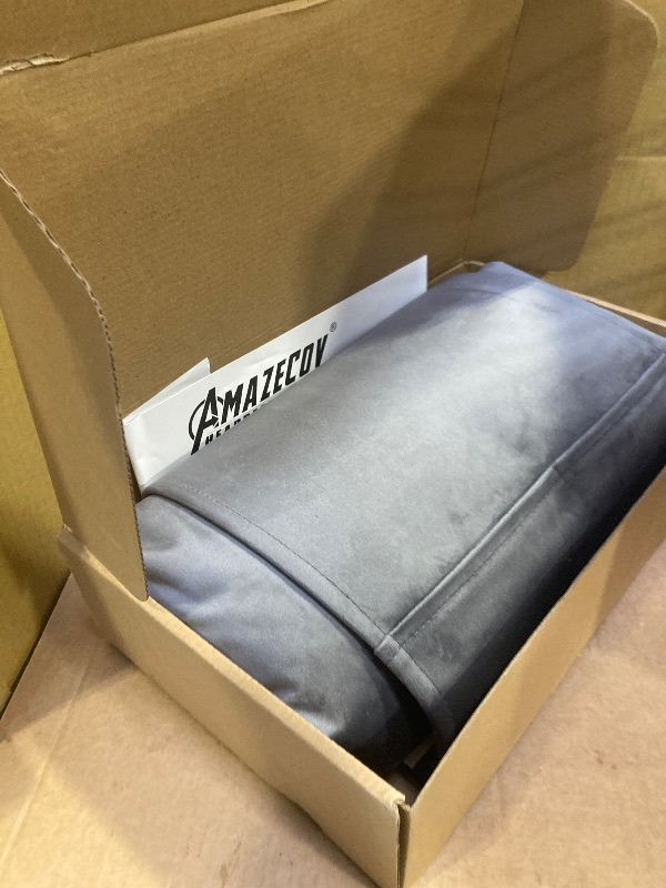 Photo 1 of AmazeCov Adjustable Headrest Pillow for Recliners and Armchairs - Non-Slip Velvet Cushion for Neck Support and Pain Relief (Gray)