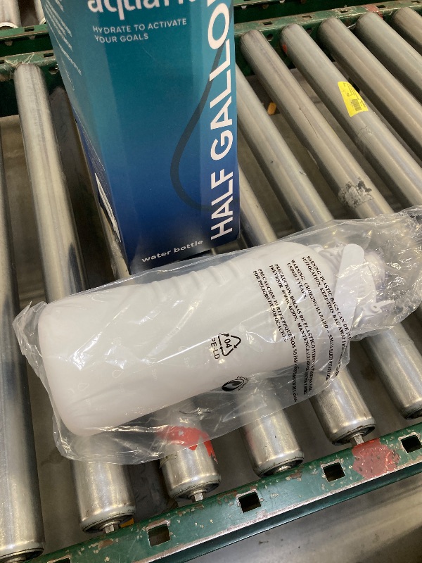 Photo 1 of AQUAFIT 64 oz Water Bottle with Time Marker - 2in1 Straw & Chug Lid - BPA Free Big Water Bottle with Straw - Gym Water Bottle with Strap - Water Jug (64 Ounces)