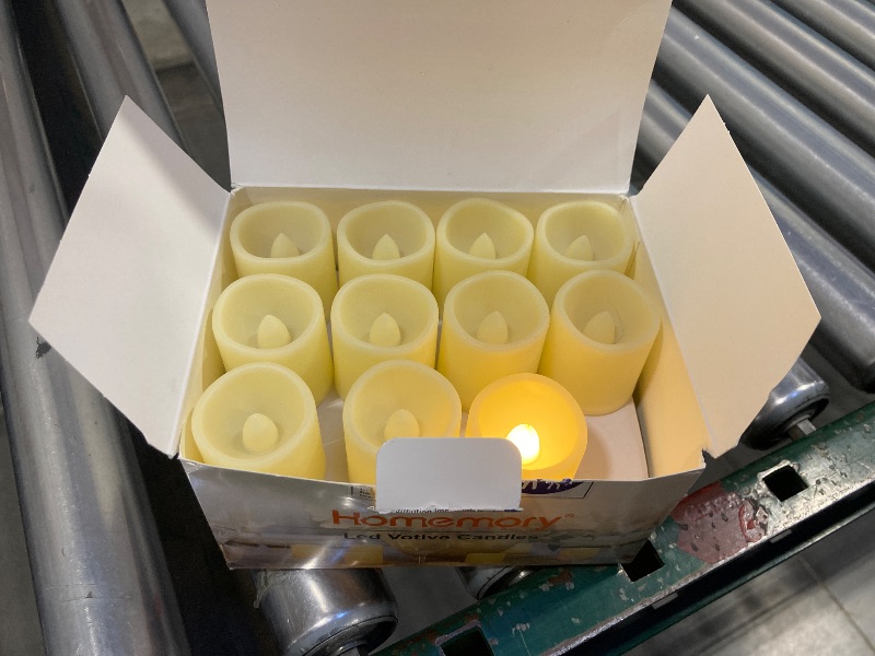 Photo 1 of Homemory 24Pack Flickering Flameless Votive Candles, 200+Hour Electric Fake Candles, Battery Operated LED Tealight for Wedding Decor, Outdoor, Table, Festival (Warm White,Battery Included)