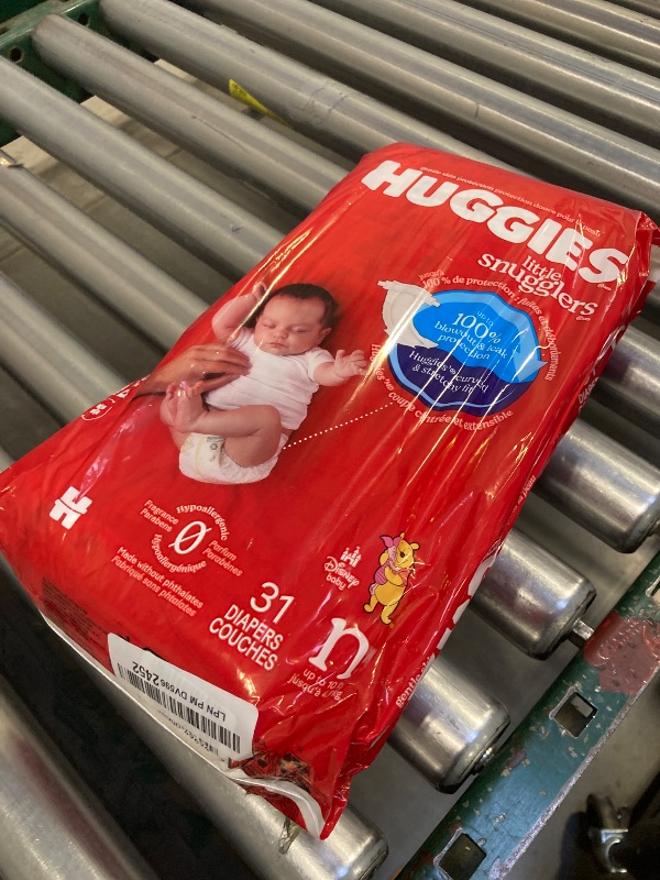 Photo 1 of Huggies Little Snugglers Baby Diapers, Size Newborn (up to 10 lbs), 31 Ct, Newborn Diapers