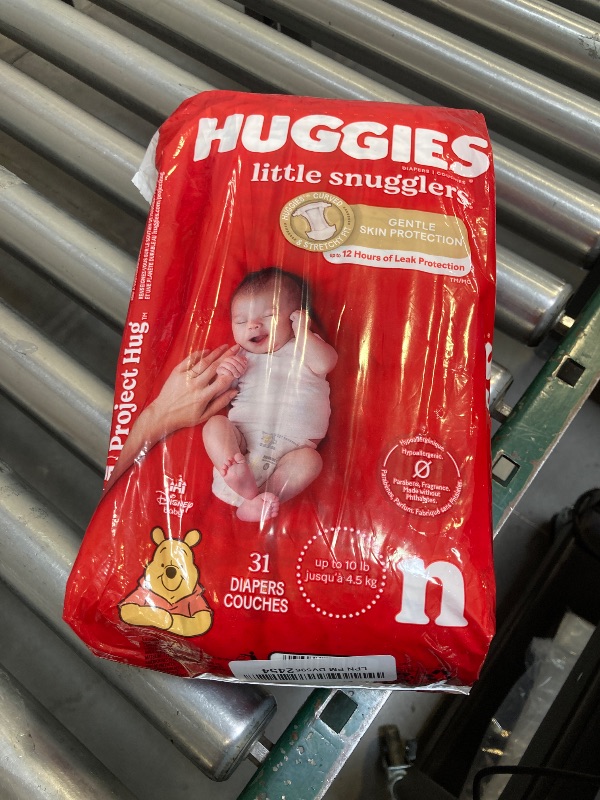 Photo 1 of Huggies Little Snugglers Baby Diapers, Size Newborn (up to 10 lbs), 31 Ct, Newborn Diapers
