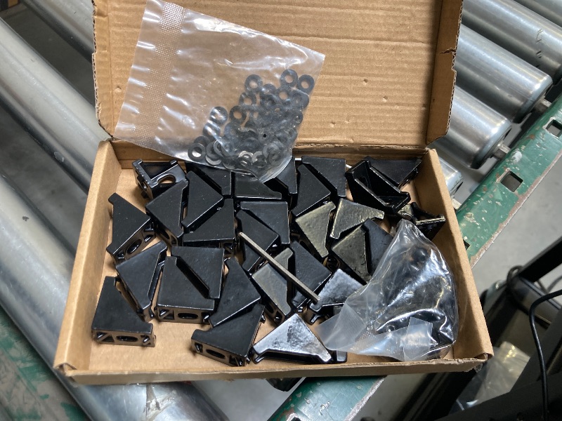 Photo 1 of PETOX 30 Set Black 2020 Series Aluminum Extrusion Profile Connector, Includes 1pc Wrench, 30pcs 2028 Corner Bracket, 60pcs T-Slot Sliding Nuts and M5 Hex Screw Bolt for 20S Aluminum Rail Accessories