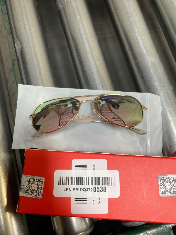 Photo 1 of livho Sunglasses for Men Women Aviator Polarized Metal Mirror UV 400 Lens Protection (Rose Gold)