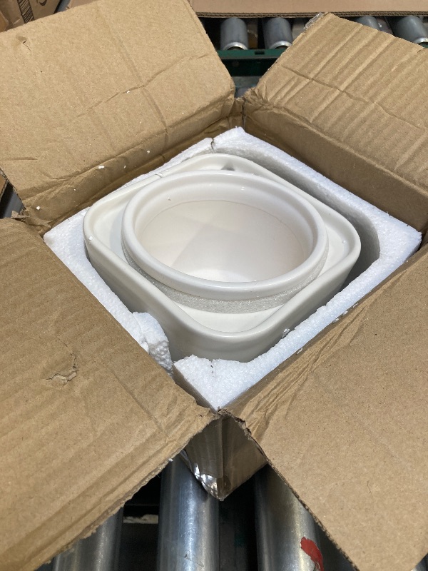 Photo 1 of LITUDISO African Violet Pots, 6 Inch Self Watering Pot for Indoor Plants, Ceramic Self Watering Pot for Busy Plant Lovers-White