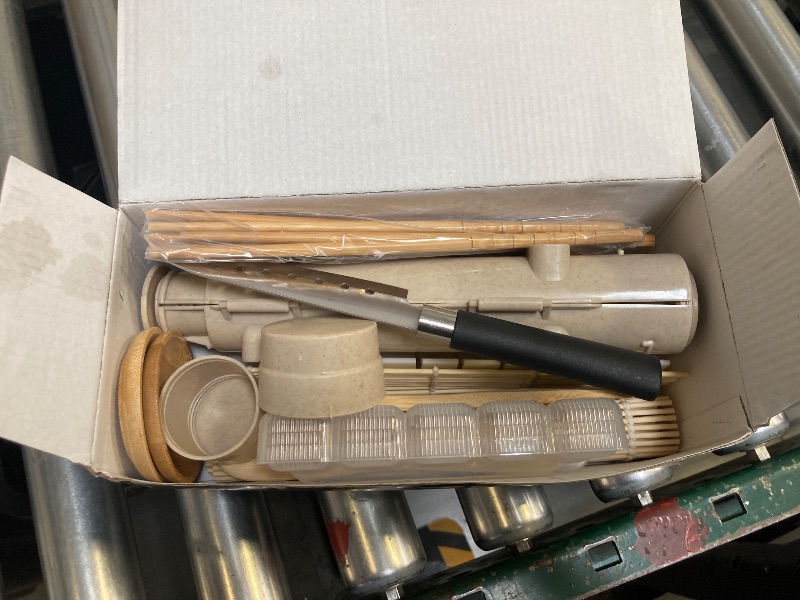Photo 1 of Delamu Sushi Making Kit, 20 in 1 Bazooka Roller Kit with Chef’s Knife, Bamboo Mats, Rice Mold, Temaki Sushi Mats, Rice Paddle, Spreader, Chopsticks, Sauce Dishes, Guide Book